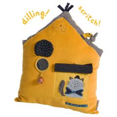 Coussin d'activités maison moutarde - Les Moustaches