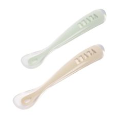 Set de 2 cuillères en silicone 1er âge + boîte de transport