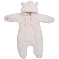 Combi pilote ours en fausse fourrure angora 3-6M