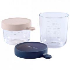 Coffret 2 pots de conservation en verre 150 ml + 250 ml