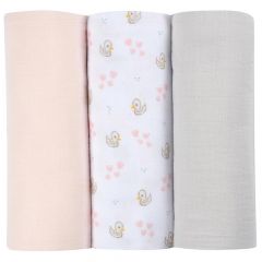 Lot de 3 langes en coton bio 70 x 70 cm