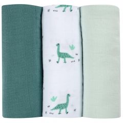 Lot de 3 langes en coton bio 70 x 70 cm