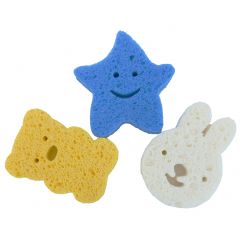 Lot de 3 éponges en pulpe de bois naturel