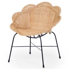 Chaise d'enfant fleur en rotin