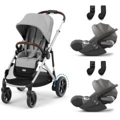 Poussette e-Gazelle S + 2 sièges-auto Cloud T i-Size
