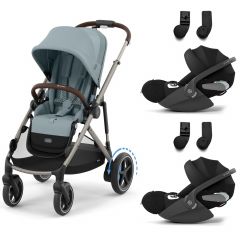 Poussette e-Gazelle S + 2 sièges-auto Cloud T i-Size