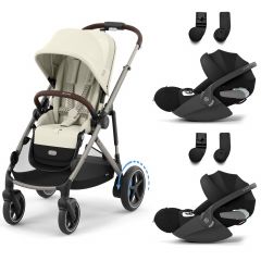 Poussette e-Gazelle S + 2 sièges-auto Cloud T i-Size
