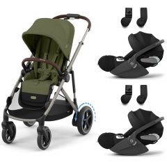 Poussette e-Gazelle S + 2 sièges-auto Cloud T i-Size
