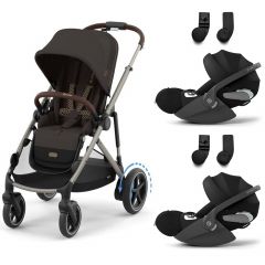 Poussette e-Gazelle S + 2 sièges-auto Cloud T i-Size