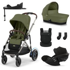 Trio e-Gazelle S + nacelle + Cloud G i-Size + Base G + porte-bébé Amya