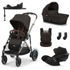 Trio e-Gazelle S + nacelle + Cloud G i-Size + Base G + porte-bébé Amya