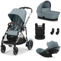Trio e-Gazelle S + nacelle + Cloud G i-Size + porte-bébé Amya