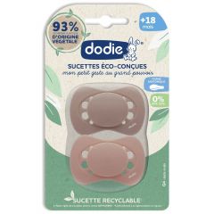 2 sucettes anatomiques éco-conçues 18M+