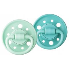 Lot de 2 sucettes ronde caoutchouc Gaia 6-36m
