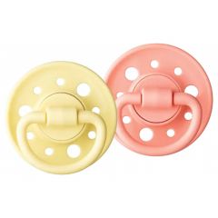 Lot de 2 sucettes ronde caoutchouc Gaia 6-36m