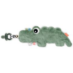 Doudou attache-sucette Croco