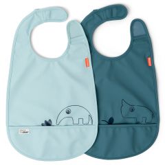 Lot de 2 bavoirs avec velcro