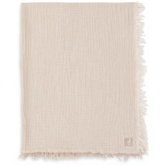 Couverture berceau gaze de coton 120 x 120 cm - Fringe