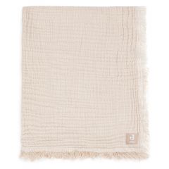 Couverture berceau gaze de coton 75 x 100 cm - Fringe