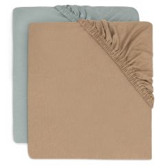 Lot de 2 drap-housses pour lit bébé jersey 60 x 120 cm