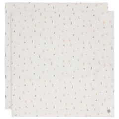 Lot de 2 langes coton large 115 x 115 cm