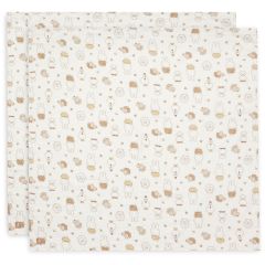 Lot de 2 langes coton large 115 x 115 cm