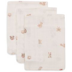 Lot de 3 gants de toilette coton