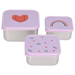Lot de 3 boîtes à goûter en inox