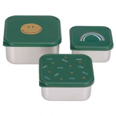Lot de 3 boîtes à goûter en inox