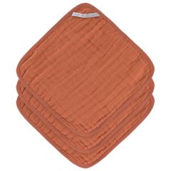 Lot de 3 débarbouillettes en mousseline