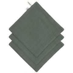 Lot de 3 gants de toilette en mousseline / terry