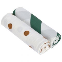 Set de 2 langes Swaddle & Burp 120x120