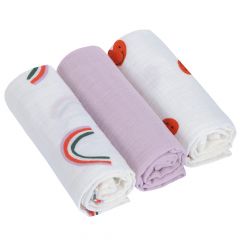 Set de 3 langes Swaddle & Burp 60x60