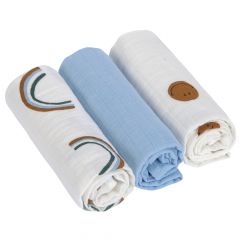 Set de 3 langes Swaddle & Burp 60x60