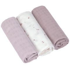 Set de 3 langes Swaddle & Burp 80 x 80 cm