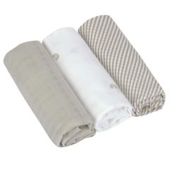 Set de 3 langes Swaddle & Burp 80 x 80 cm