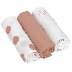 Set de 3 langes Swaddle & Burp 85x85