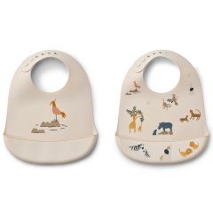 Lot de 2 bavoirs en silicone Tilda