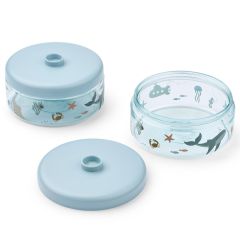 Lot de 2 boîtes à goûter empilables Dominique - 500 ml