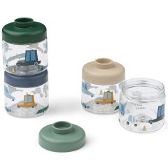 Lot de 4 boites à goûter empilable Dominique