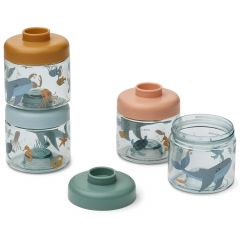 Lot de 4 boites à goûter empilable Dominique