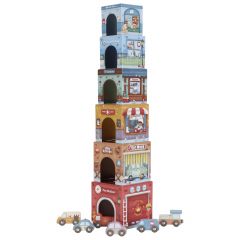 Blocs à empiler avec voitures en bois FSC