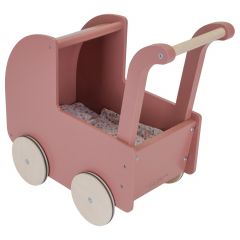 Landau pour poupée en bois avec textiles