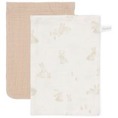Lot de 2 gants de toilette mousseline