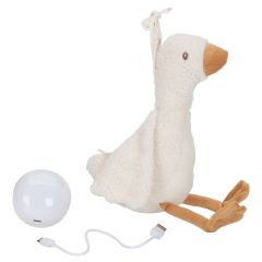 Peluche oie avec son et lumière GRS - Little Goose Beige