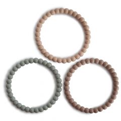 Bracelet de dentition avec perles en silicone - 3 pièces