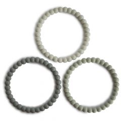 Bracelet de dentition avec perles en silicone - 3 pièces
