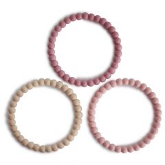 Bracelet de dentition avec perles en silicone - 3 pièces