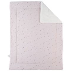 Couverture 75x100cm mousseline & sherpa - Bali, Moka & Snow
