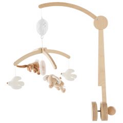 Mobile musical avec bras en bois - Bali, Moka & Snow